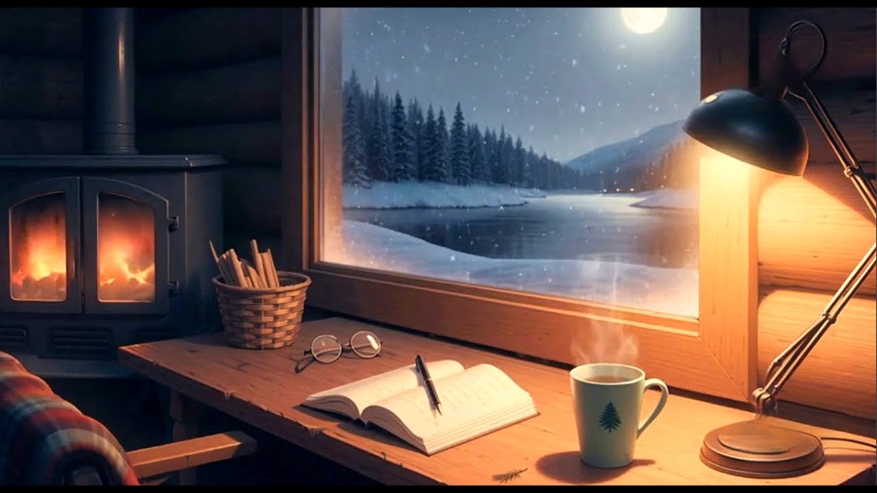 Winter Night Lofi Beats for Study & Relaxation   Cozy Ambience