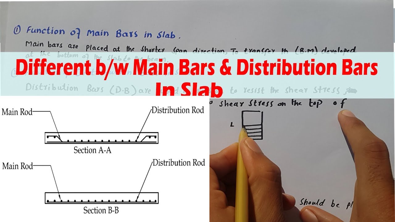 Difference Between Main bars and distribution bars in slab