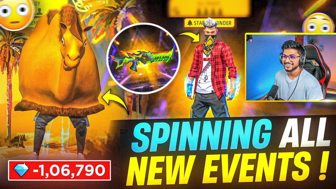 Spinning All Events In Free Fire 🔥| Rip My Diamond&rsquo;s 😭| Free Fire Telugu | MBG ARMY