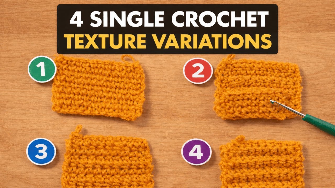 BEYOND BASIC SINGLE CROCHET: 4 TWISTS for Your Projects in 2026| Single Crochet VARIATIONS