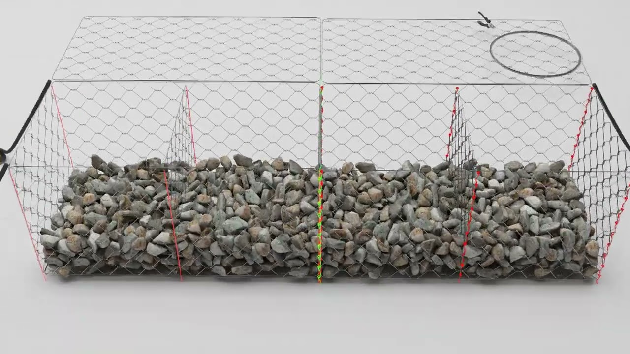 Gabion installation process 3D animation