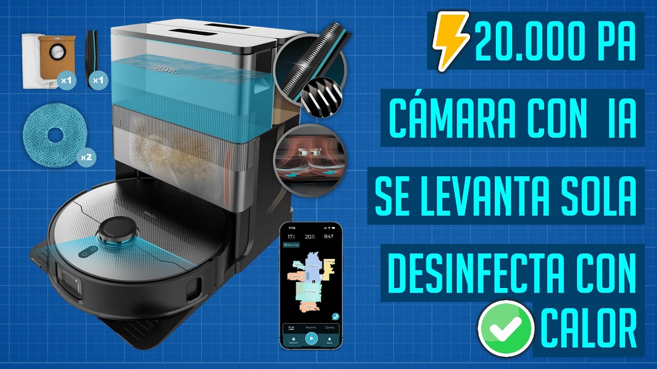 🧹 CECOTEC CONGA X100 - Robot aspirador con CAMARA, mucha IA, se LEVANTA, mueve el CEPILLO y LA MOPA