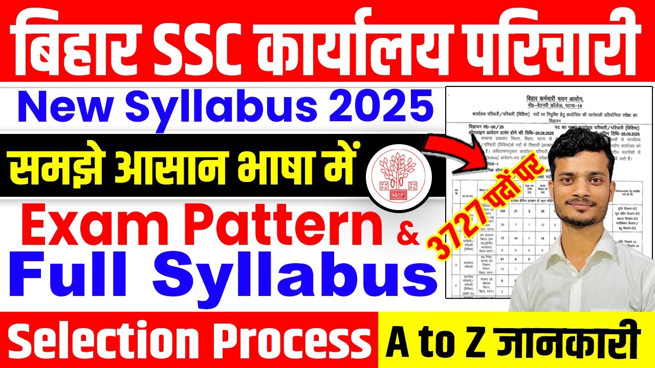 BSSC Office Attendant Syllabus and Exam Pattern 2025 Full Details-BSSC Office Attendant Exam Pattern