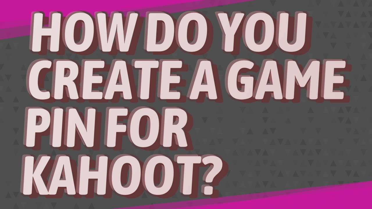 Как создать игровой пин-код для kahoot?
