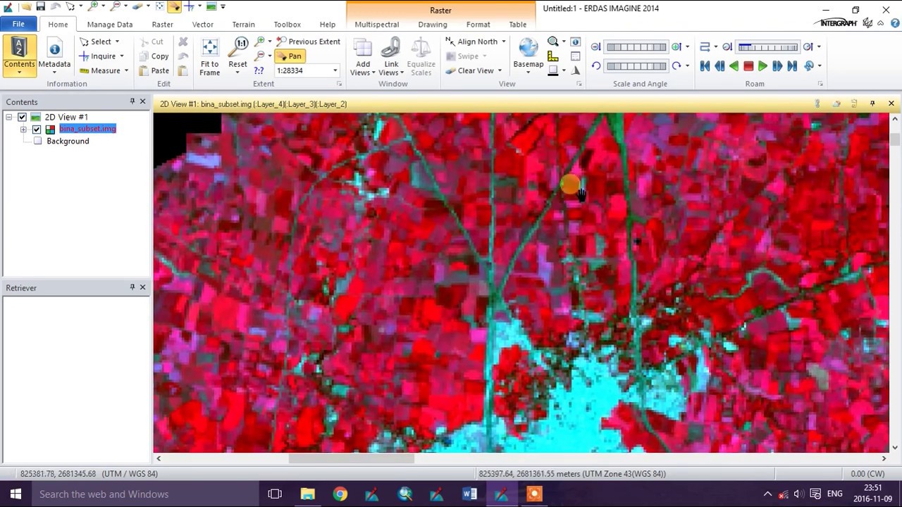 Mosaic and Clip Landsat imagery in ERDAS Imagine