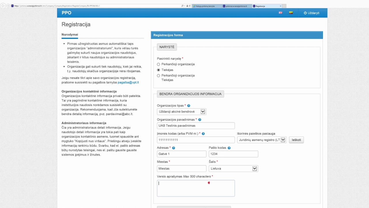 Mokomasis video - registracija CVP IS