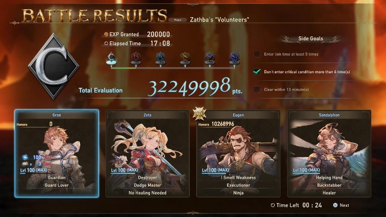 Granblue Fantasy Relink - Zathba's Volunteers - AFK Clear (17:08 IGT) + Build