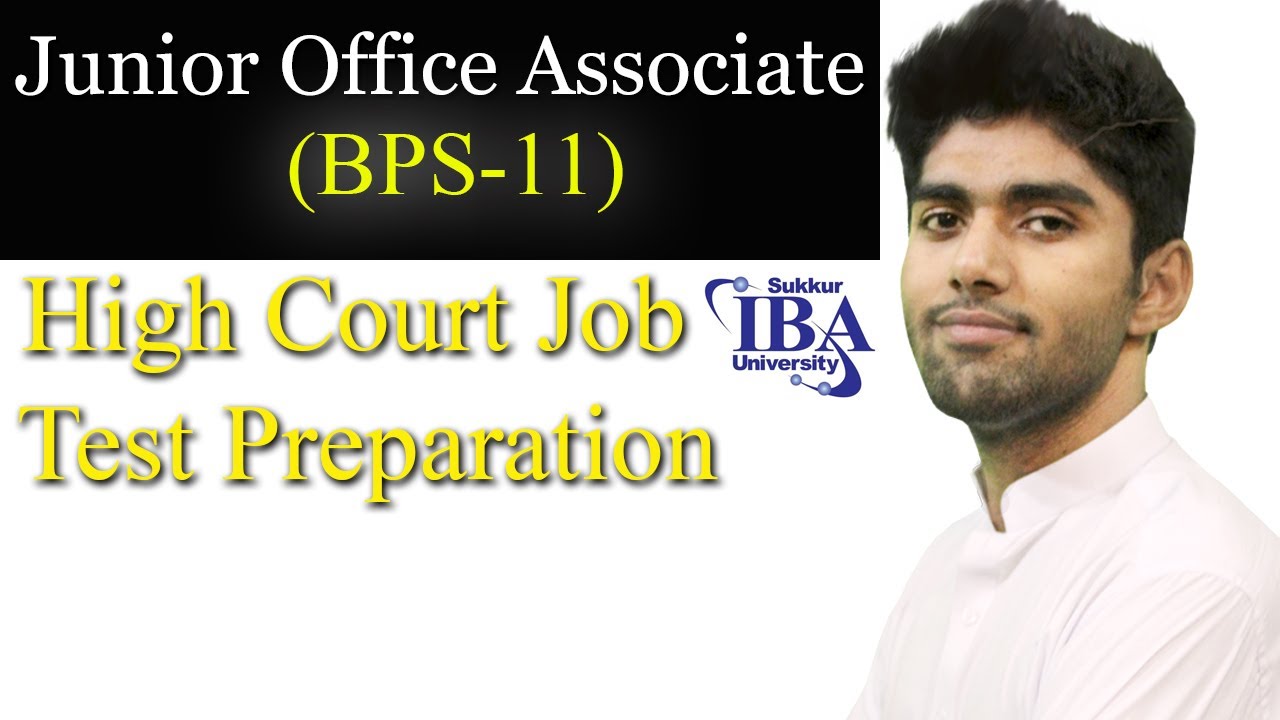 STS Junior office Associate (BPS - 11) High Court Sindh, Karachi | Test Preparation From Past Papers