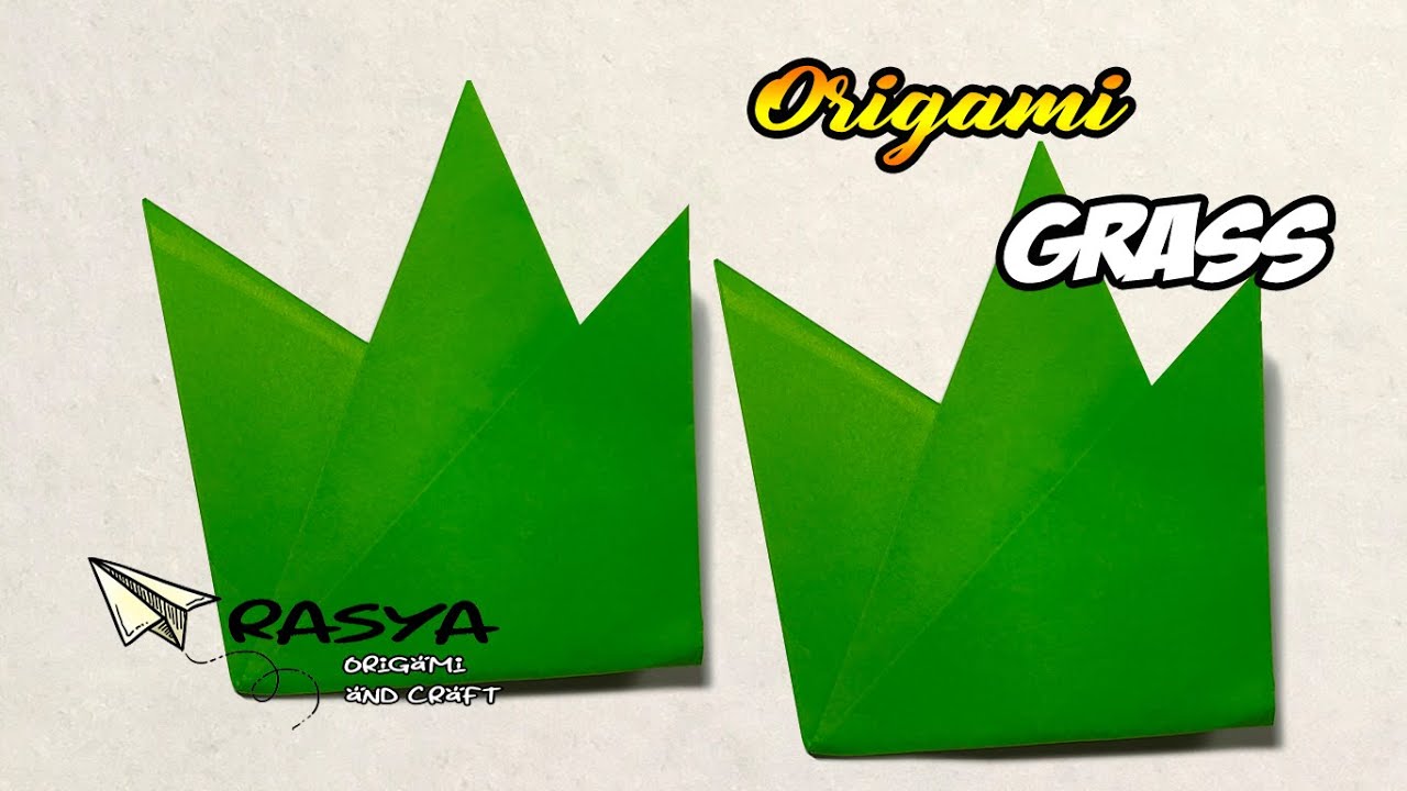Easy Origami Grass - How to make Paper Grass - Cara membuat origami rumput