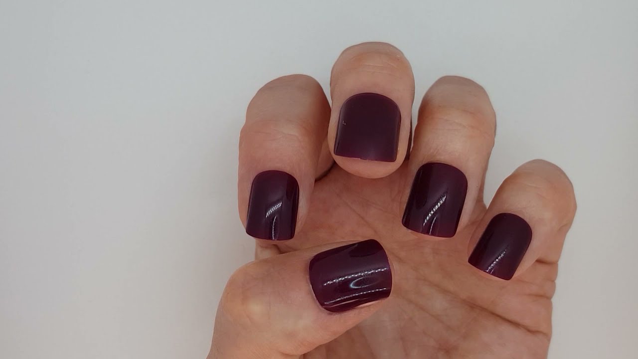 Elegance Nailed Dark Purple Short Square False Nails. Fake Nails UK.