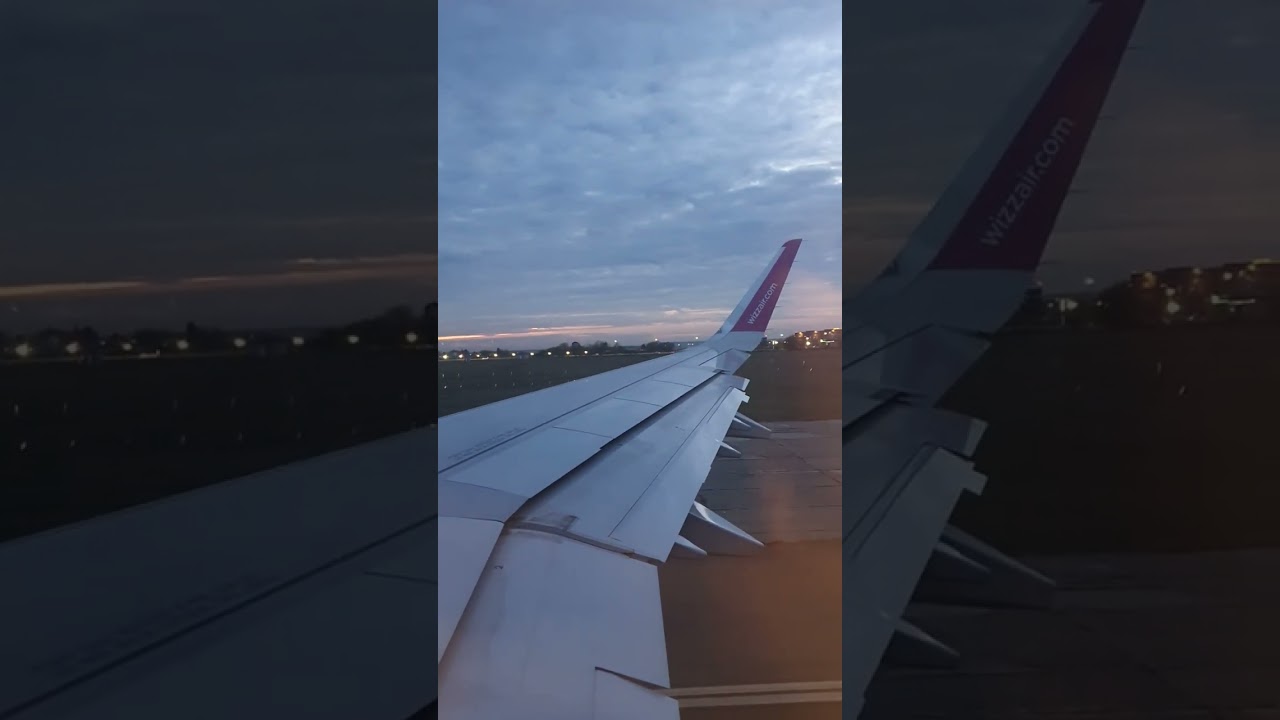 Wizz Air plane taking off from Bucharest Airport, Romania 🇷🇴🛫