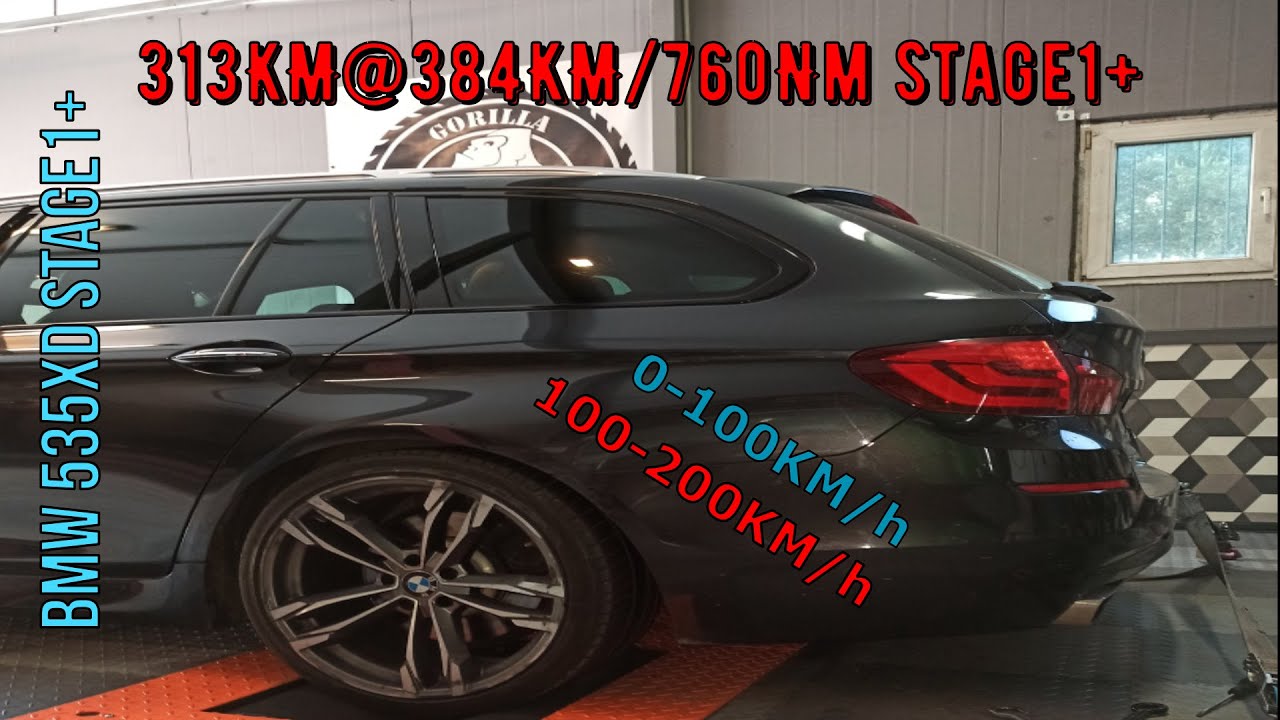 BMW F11 535xd 535d acceleration 0-100km/h 100-200km/h // stock vs chiptuning comparison