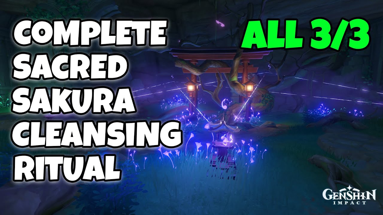 Complete the Sacred Sakura Cleansing Ritual All 3/3 | Genshin Impact