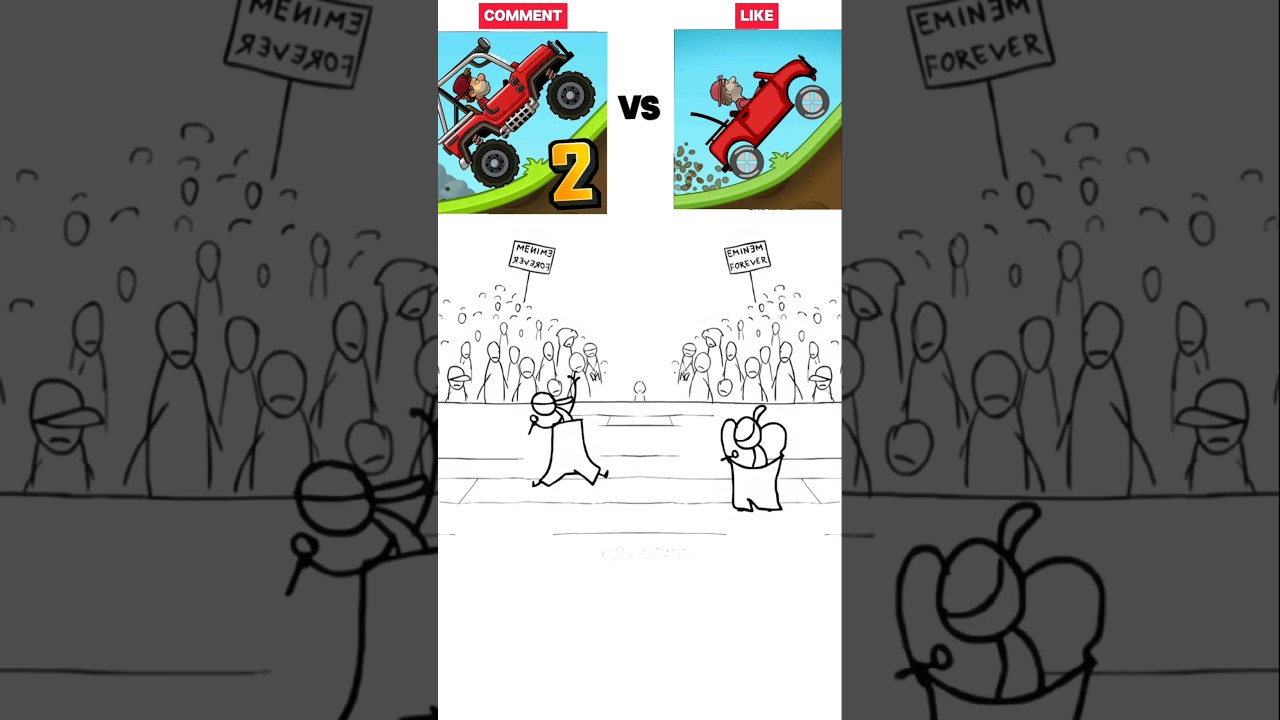 Hill climb racing 2 vs Hill climb racing who will win? watch till end🤣🤣🤣 