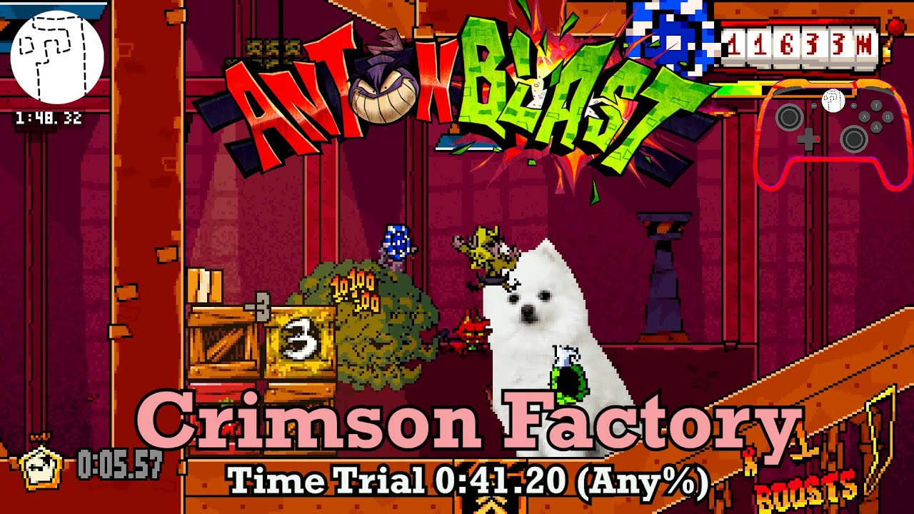 Time Trial 0:41.20 (Any%) | Crimson Factory | ANTONBLAST