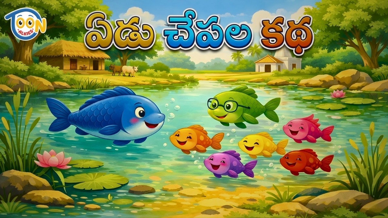 ఏడు చేపల కథ 🐟 | తెలివి ఉంటే ప్రాణం ఉంటుంది | Telugu Moral Story for Kids | Bedtime Story