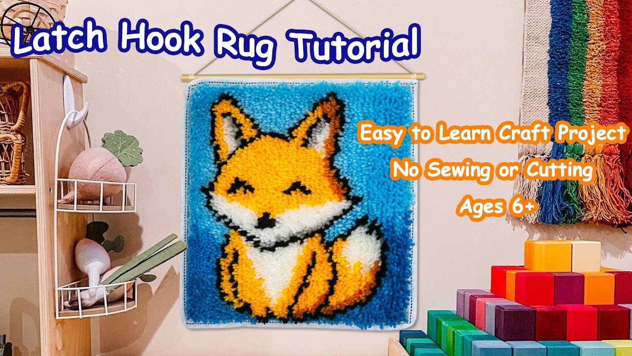 Fun DIY Latch Hook Rug for Kids - Easy No Sew Craft Project #latchhookrugtutorial #diycrafts