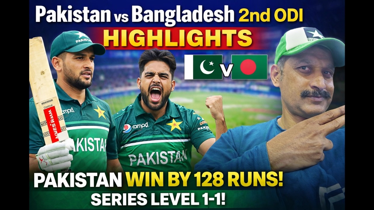 Pakistan vs Bangladesh 2nd ODI Highlights | Pakistan Win by 128 Runs | Series Level 1-1 | PAK vs BAN