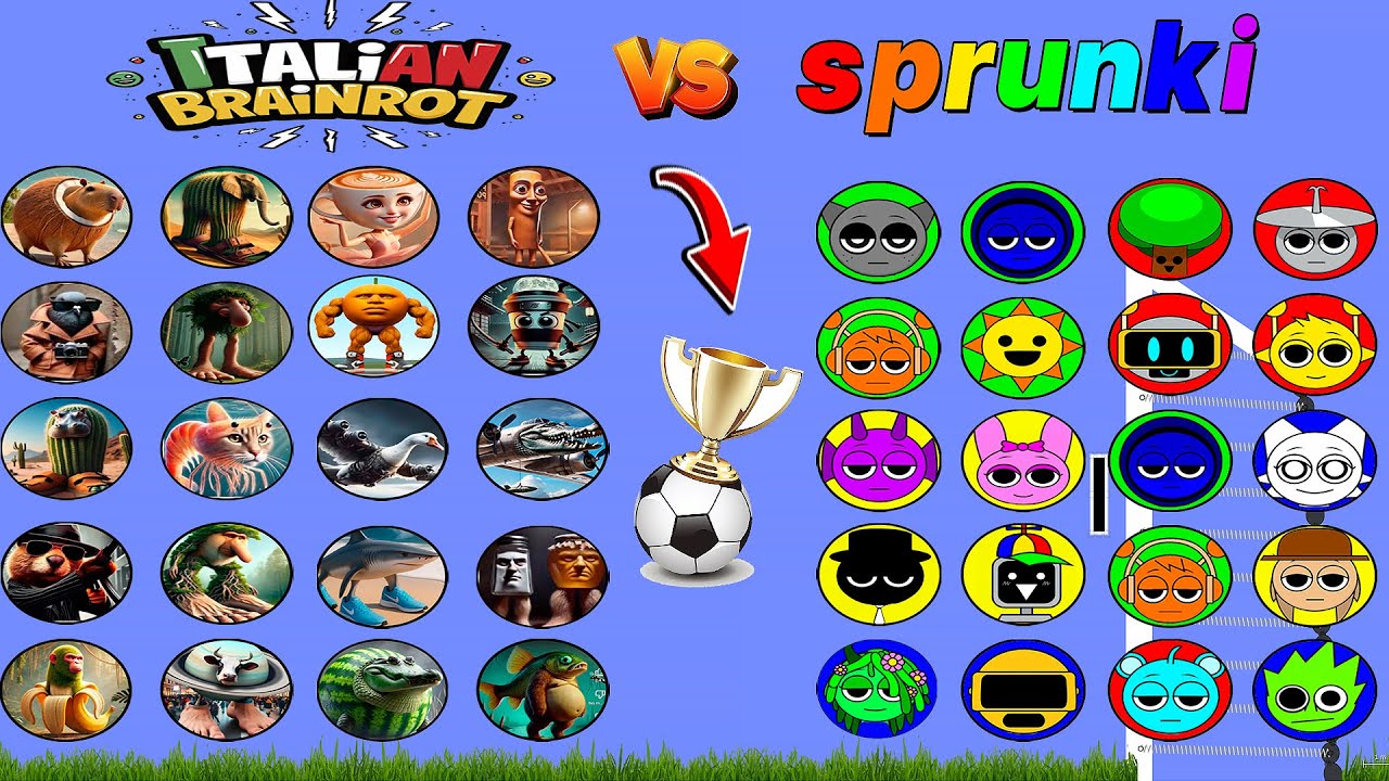 Italian Brainrot vs Sprunki Incredibox FootBall Tournament in Algodoo