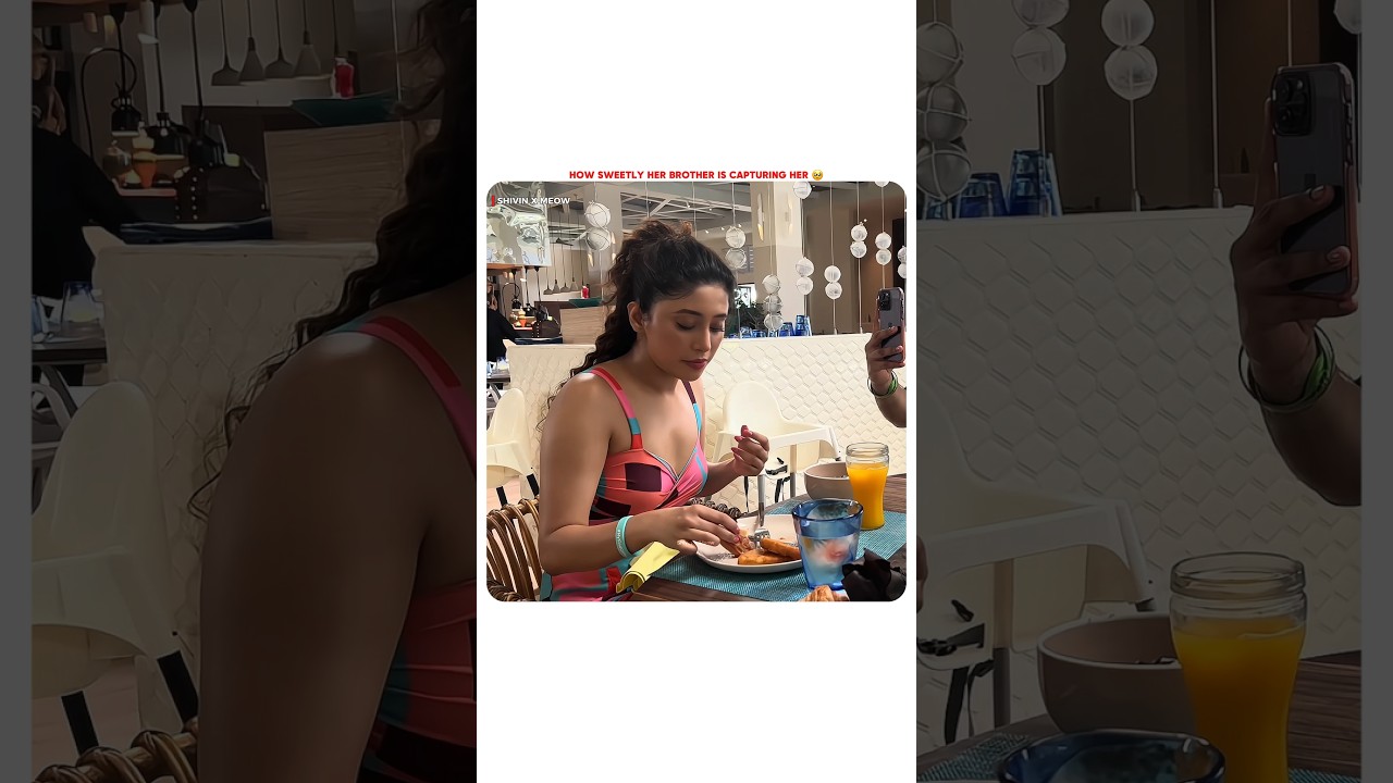 He Is Capturing Her 🥹 #shivangijoshi #brother #siblings #sweet #love #cute #moments #shorts