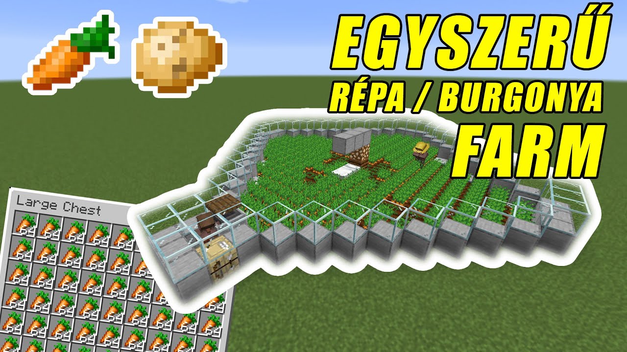 Egyszerű répa/burgonya farm falusiakkal! | Minecraft Tutorial Magyarul | 1.16.3 Java