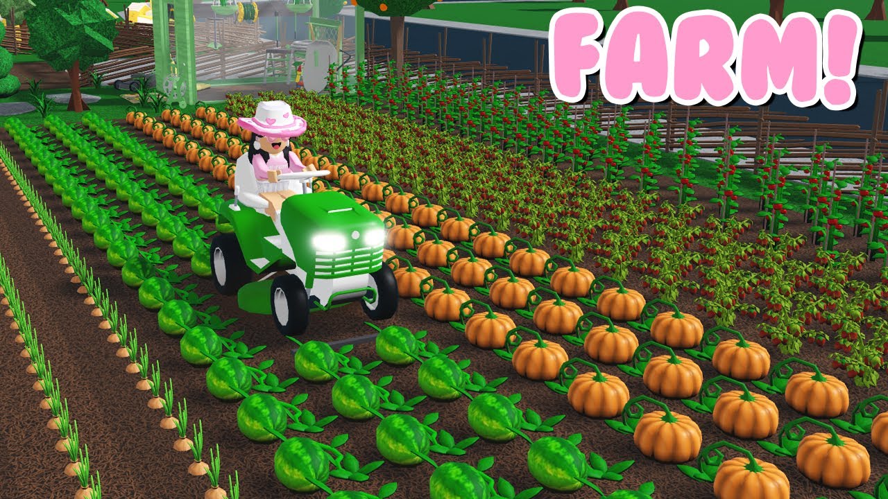 Working On My Bloxburg FARM With The NEW Spring UPDATE ITEMS!