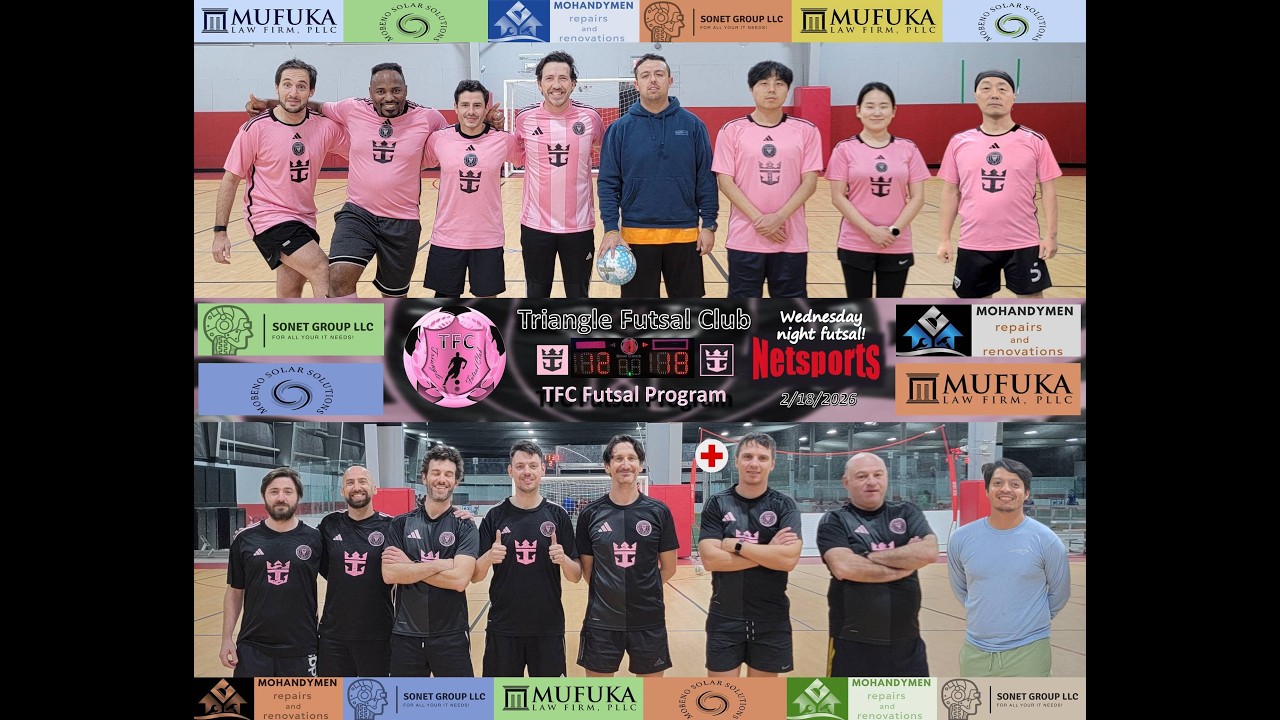 2/18/2026 Wednesday 9:00pm - Triangle Futsal Club (TFC) - 6v6 futsal game (Full Game)