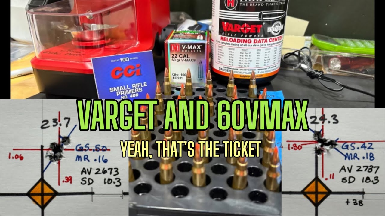 Load development with Varget powder and Hornady’s 60 grain VMAX bullet ￼
