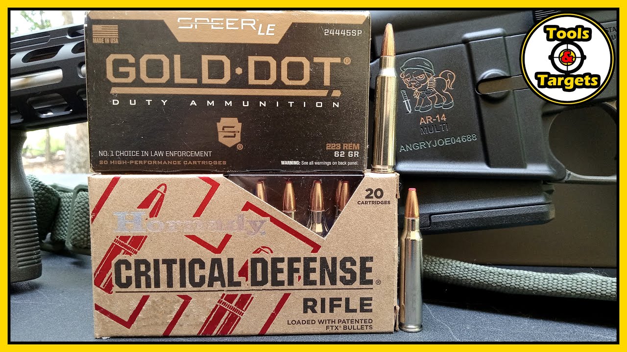 AR-15 Critical Defense vs Gold Dot!...223 Ammo Ballistic Gel Test!
