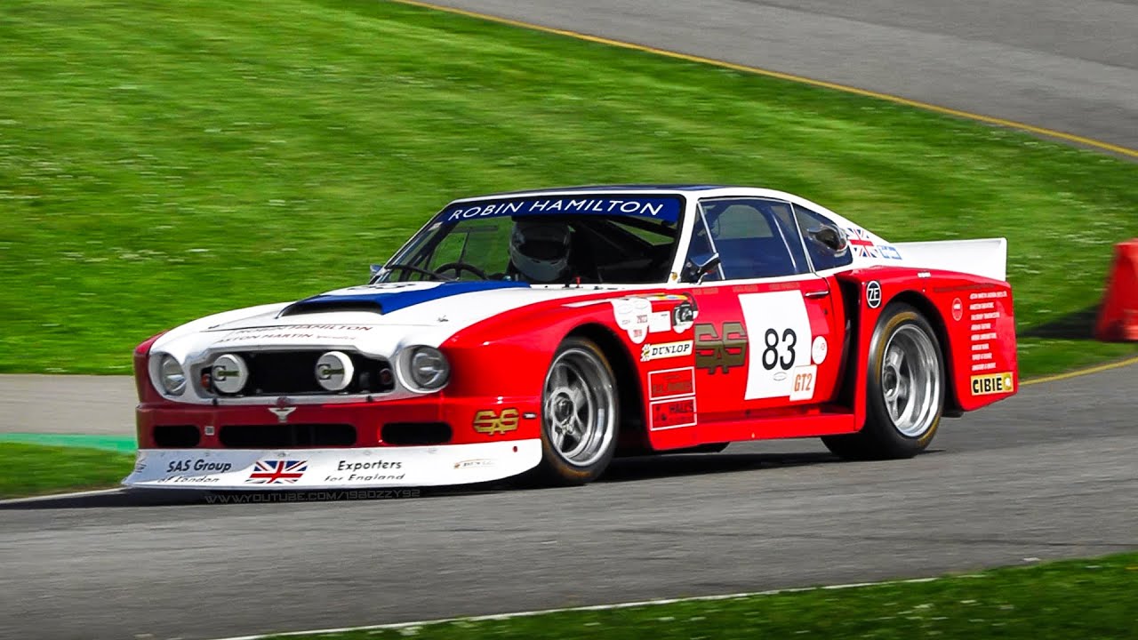 1977 Aston Martin DBS V8 RHAM/1 Race Car in action on track: Accelerations & V8 Roar!