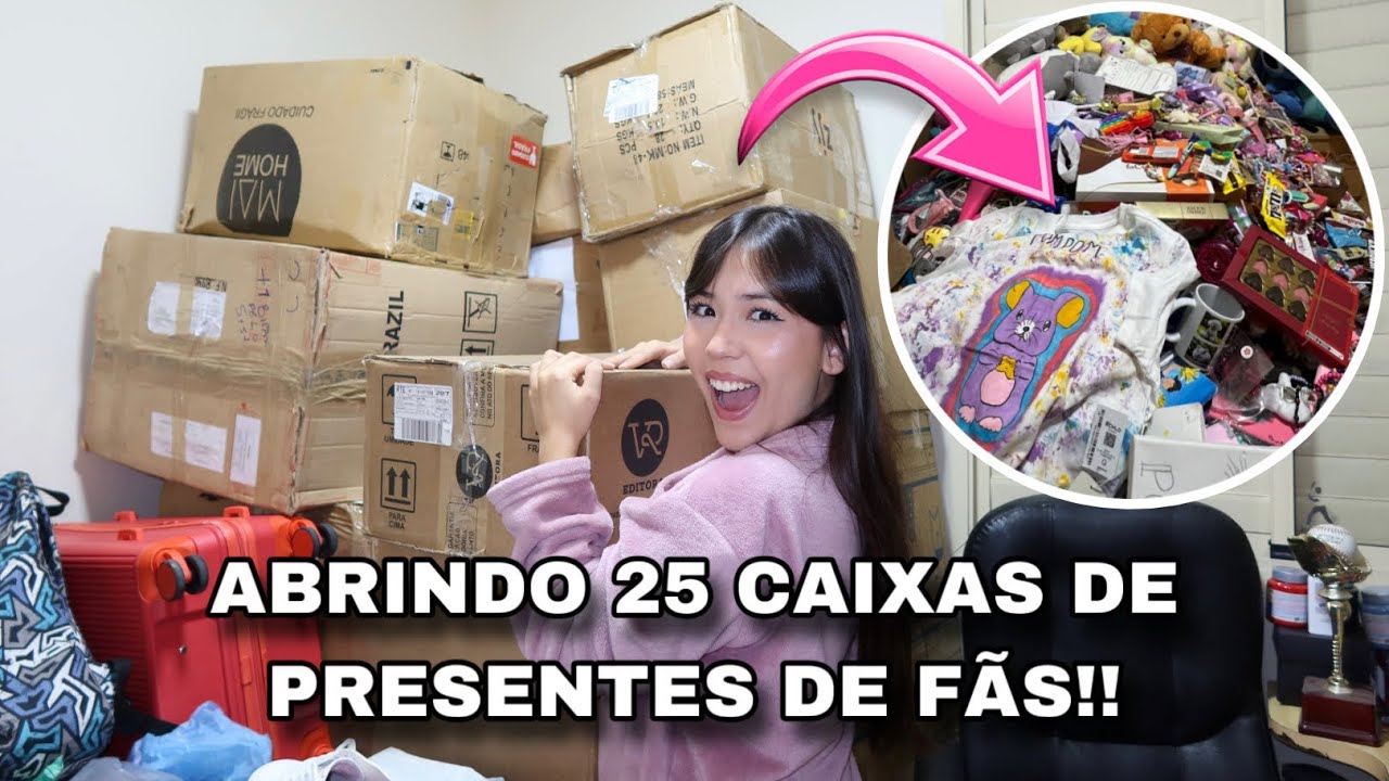 ABRINDO 25 CAIXAS DE PRESENTES DE F&Atilde;S!! *tudo o que eu ganhei*