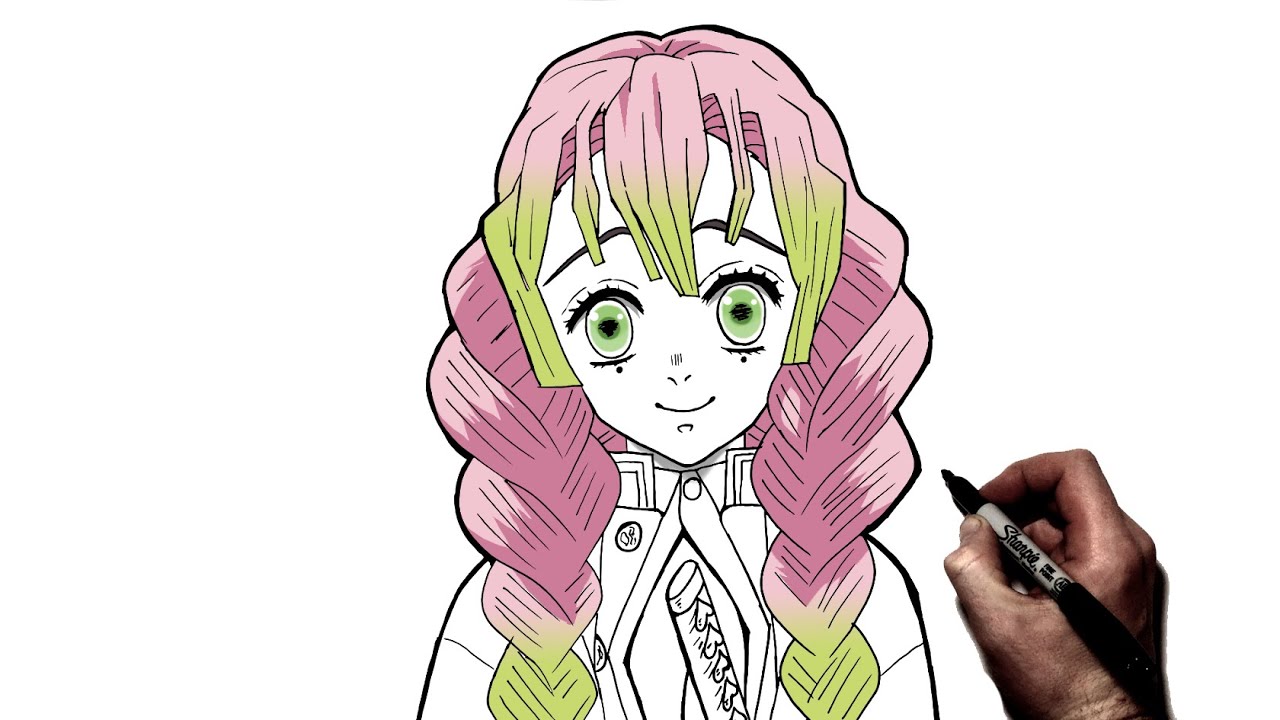 How To Draw Mitsuri Kanroji | Step By Step | Demon Slayer
