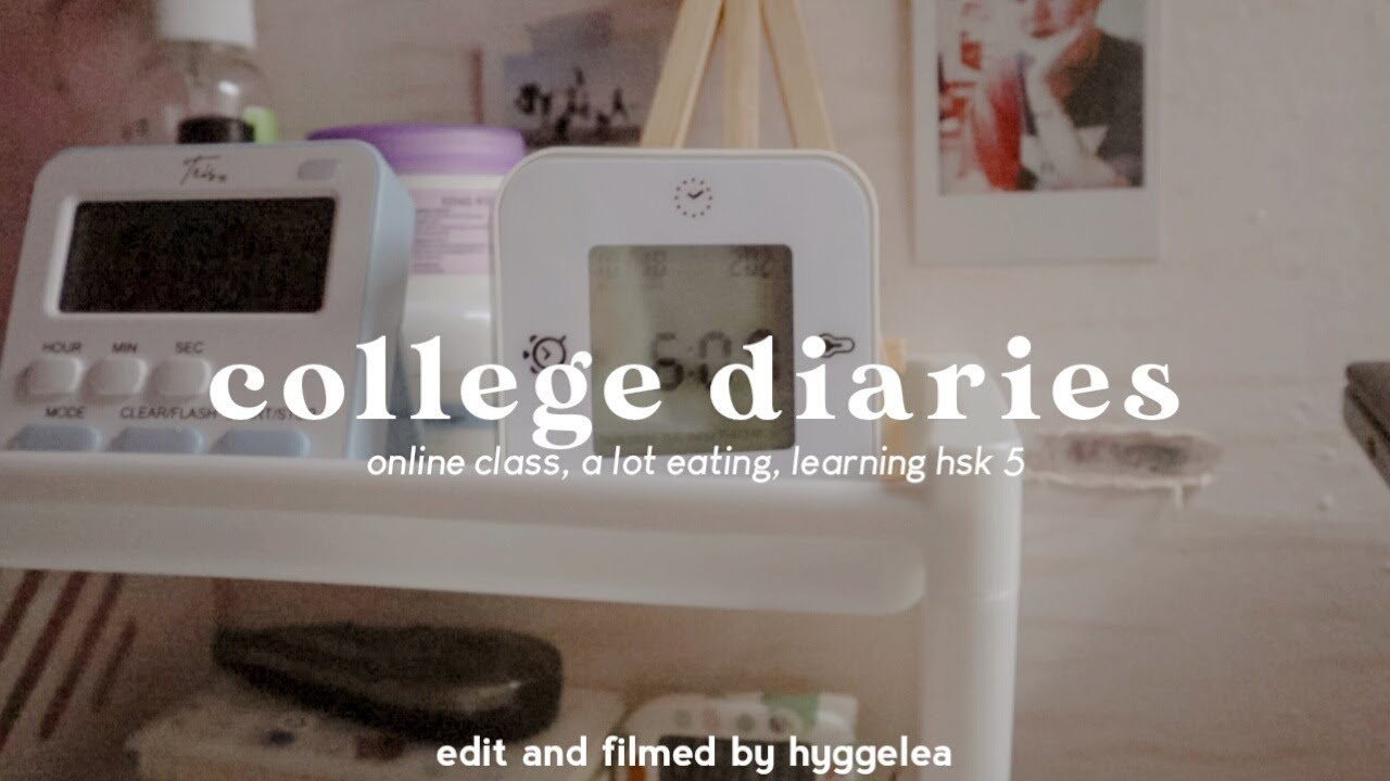 college diaries 🌻 online school, a lot of eating, learning HSK 5