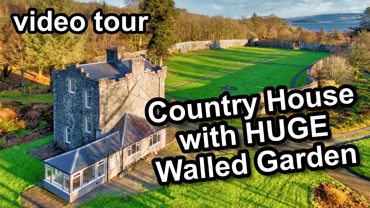 Video Tour of Scottish Castle House with huge Walled Garden and Coach House.