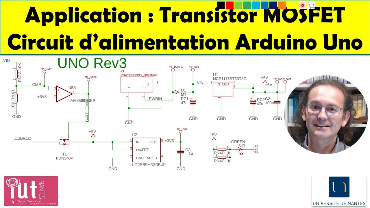 Application MOSFET : Circuit d'alimentation de l'Arduino UNO