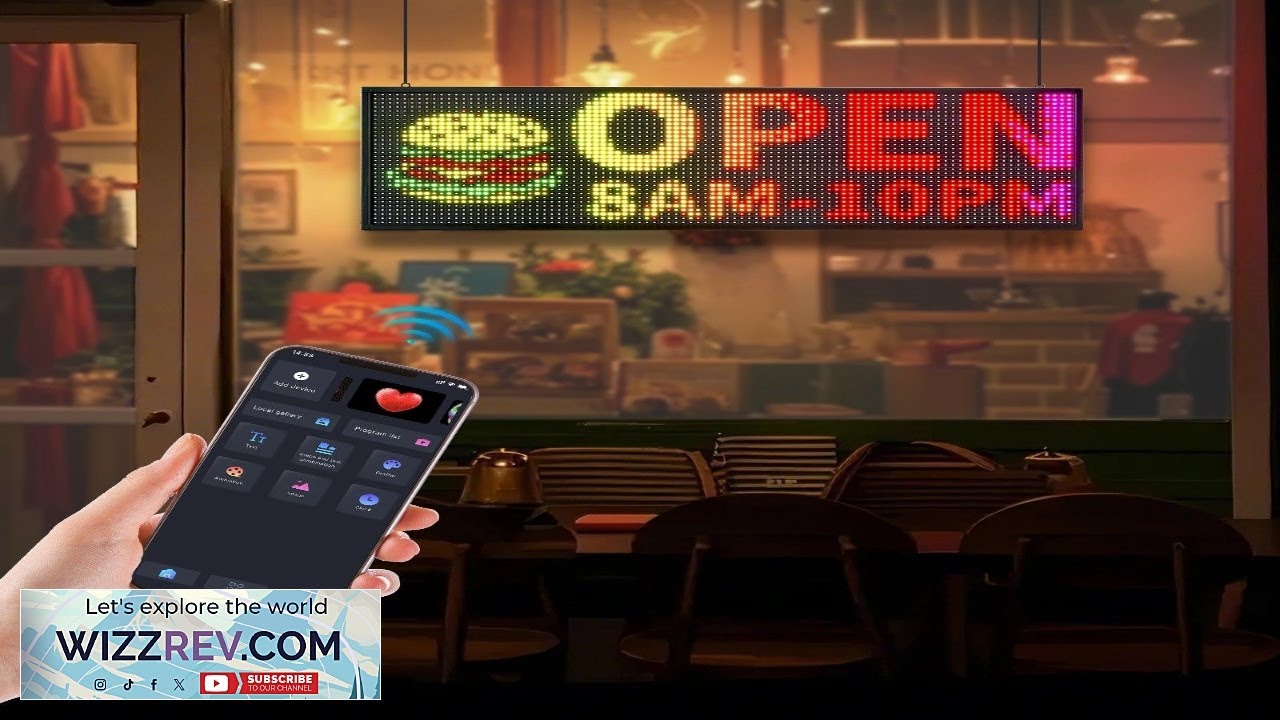 VEVOR Programmable LED Sign P10 Full Color Flexible Digital Scrolling Panel DIY