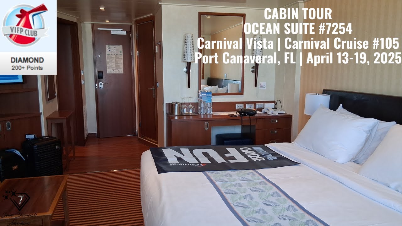 Carnival Vista | Tour of Ocean Suite #7254 | Cruise #105, Port Canaveral, FL | April 13-19, 2025
