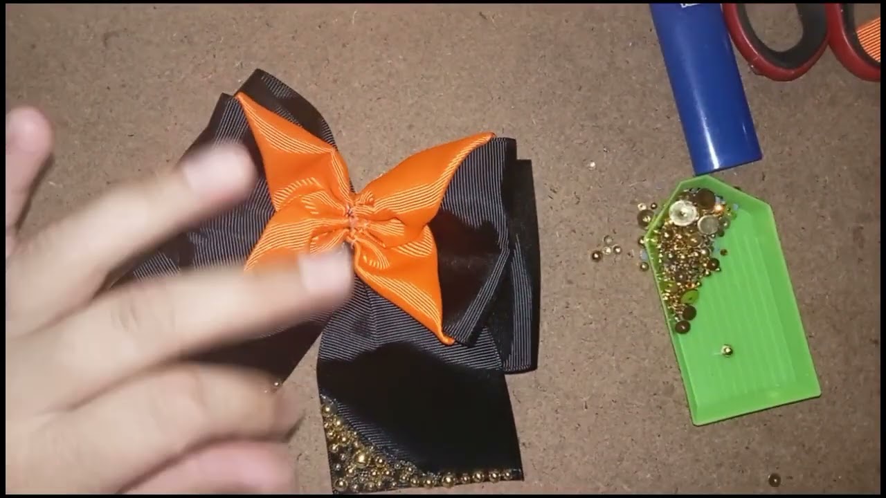 cómo hacer moño con detalle de Halloween 🎃/ #diy bows for girls