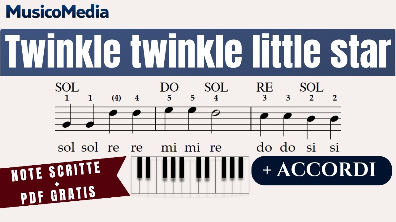 TWINKLE TWINKLE LITTLE STAR - FREE PDF-  Spartito facile per flauto dolce