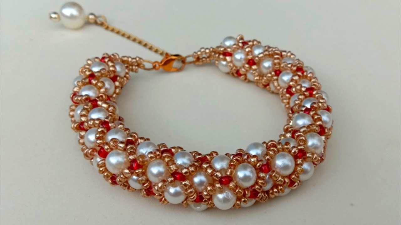How To Make//Tubular Netted Pearl Bracelet//Beading Tutorial// Useful & Easy