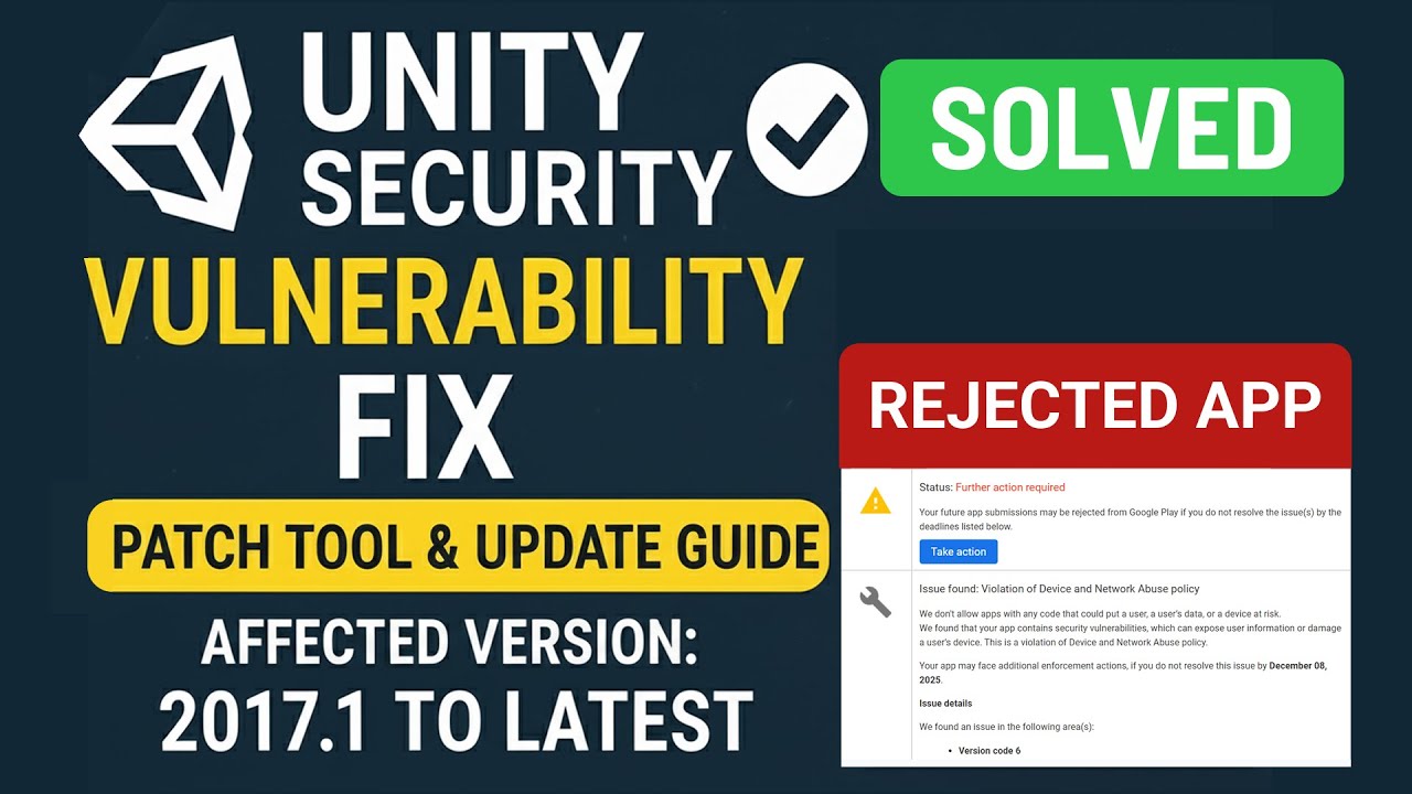 ⚠️ Устранение уязвимости безопасности Unity 🔒 | Пошаговое руководство по инструментам исправления...