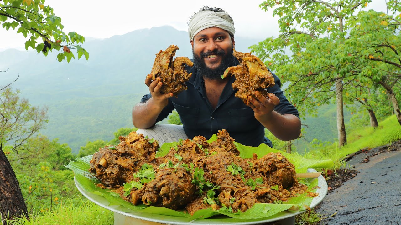Mutton Head Roast | Whole Goat Head Roast Recipe | How to Cook Mutton Head