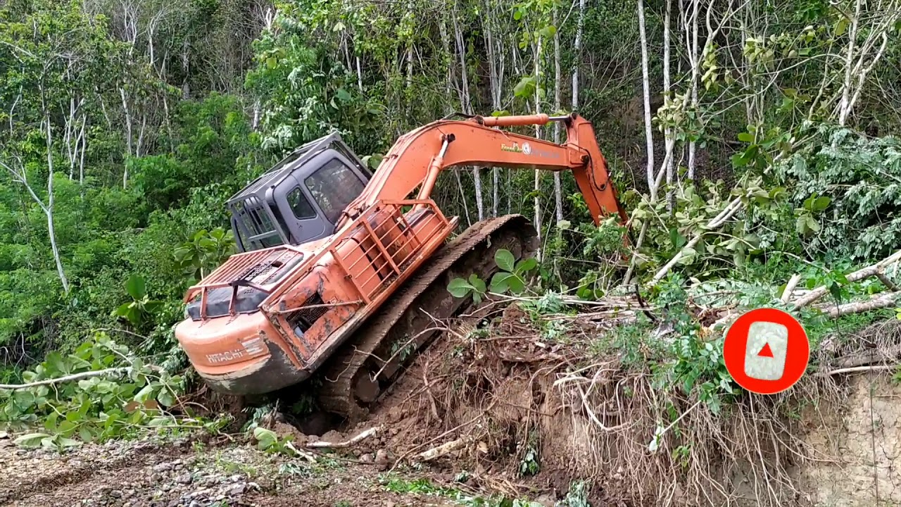 TES KEKUATAN EXCAVATOR DI HUTAN BELANTARA