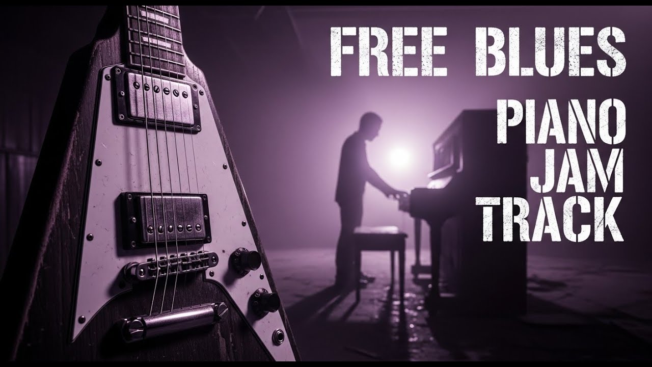 BLUES  Piano Backing Track for Guitar Jamming - All Skills - More Free Tracks on this Channel