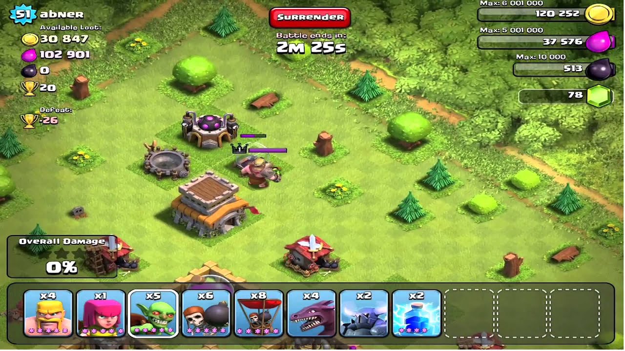 Clash of Clans - Barbarian King versus PEKKA 1-on-1
