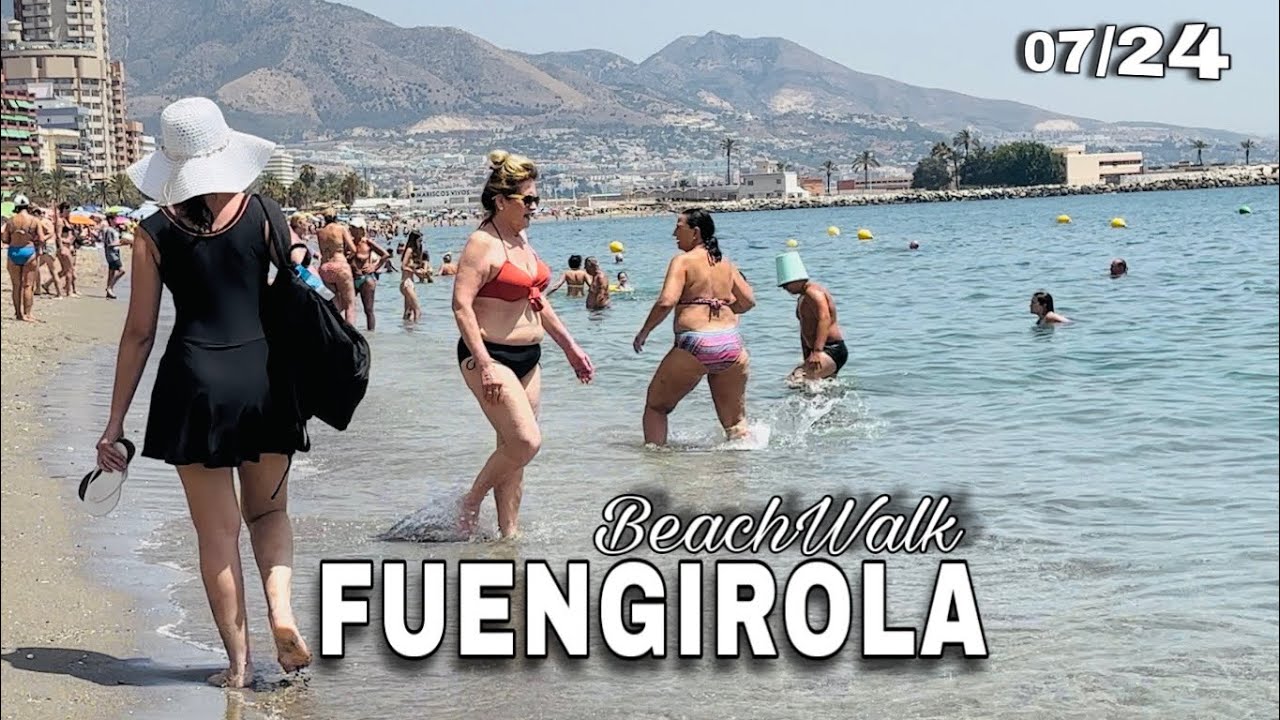 FUENGIROLA MÁLAGA SPAIN BEACHWALK in July 2024 [4K] Latests Summer BeachWalk in Costa del Sol