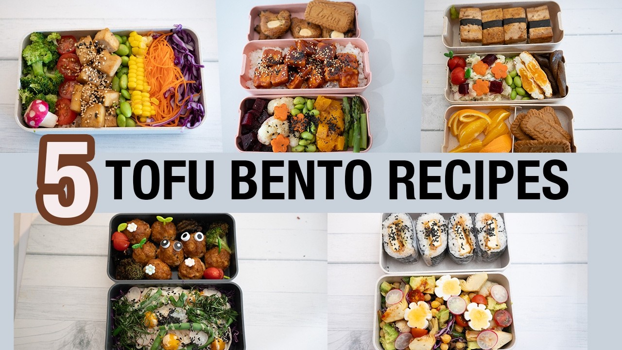 5 Healthy Tofu Bento Recipes 🍱 Vegetarian Meal Prep (Crispy, Spicy & Cute!)