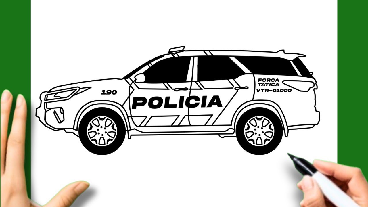 COMO DESENHAR UM CARRO DE POLÍCIA