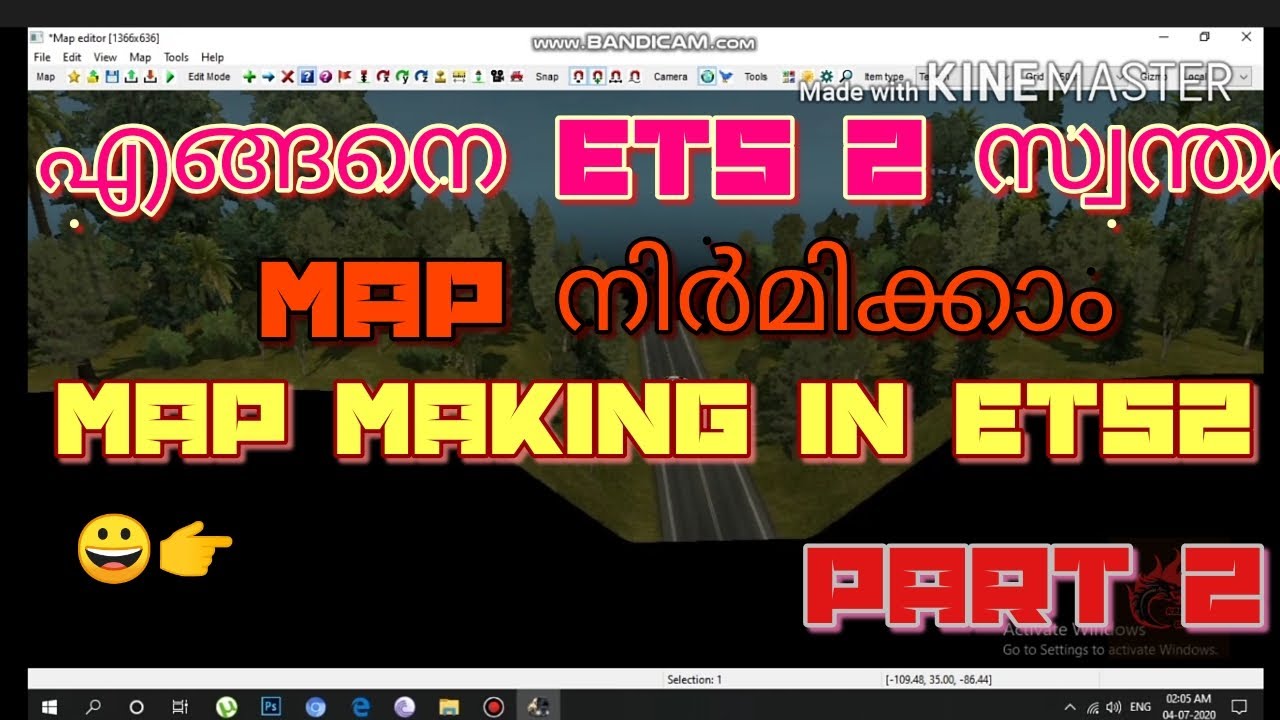 ets2 map editing or making||part 2||terrain making||malayalam||