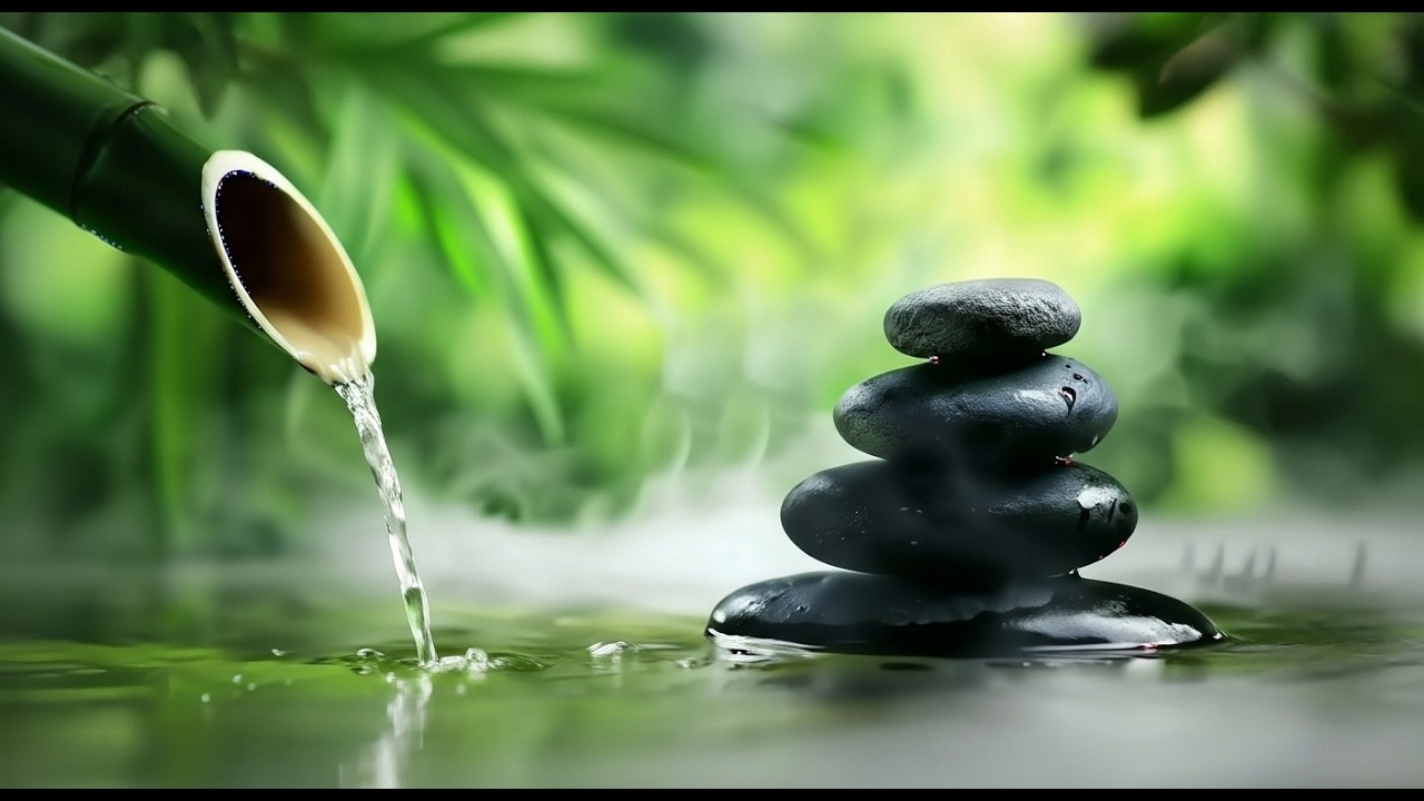 Peaceful Piano & Flowing Water for Deep Night Sleep (24/7)